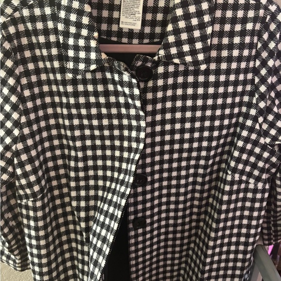 Chico's Black and White Gingham Button Down Jacket - Picture 4 of 12
